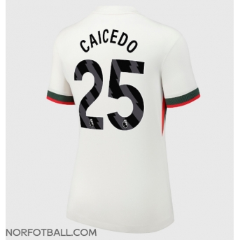 Billige Fotballdrakt Chelsea Moises Caicedo #25 Replika Bortedrakt Dame 2025-26 Kortermet